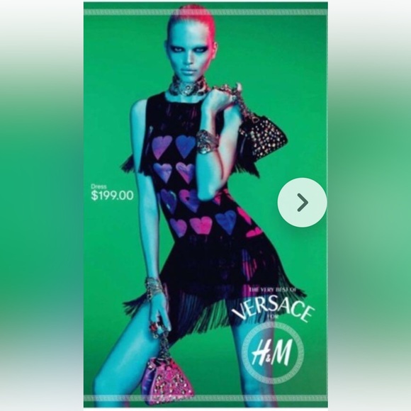 Versace for H&M heart fringe dress size 4 - Picture 2 of 7